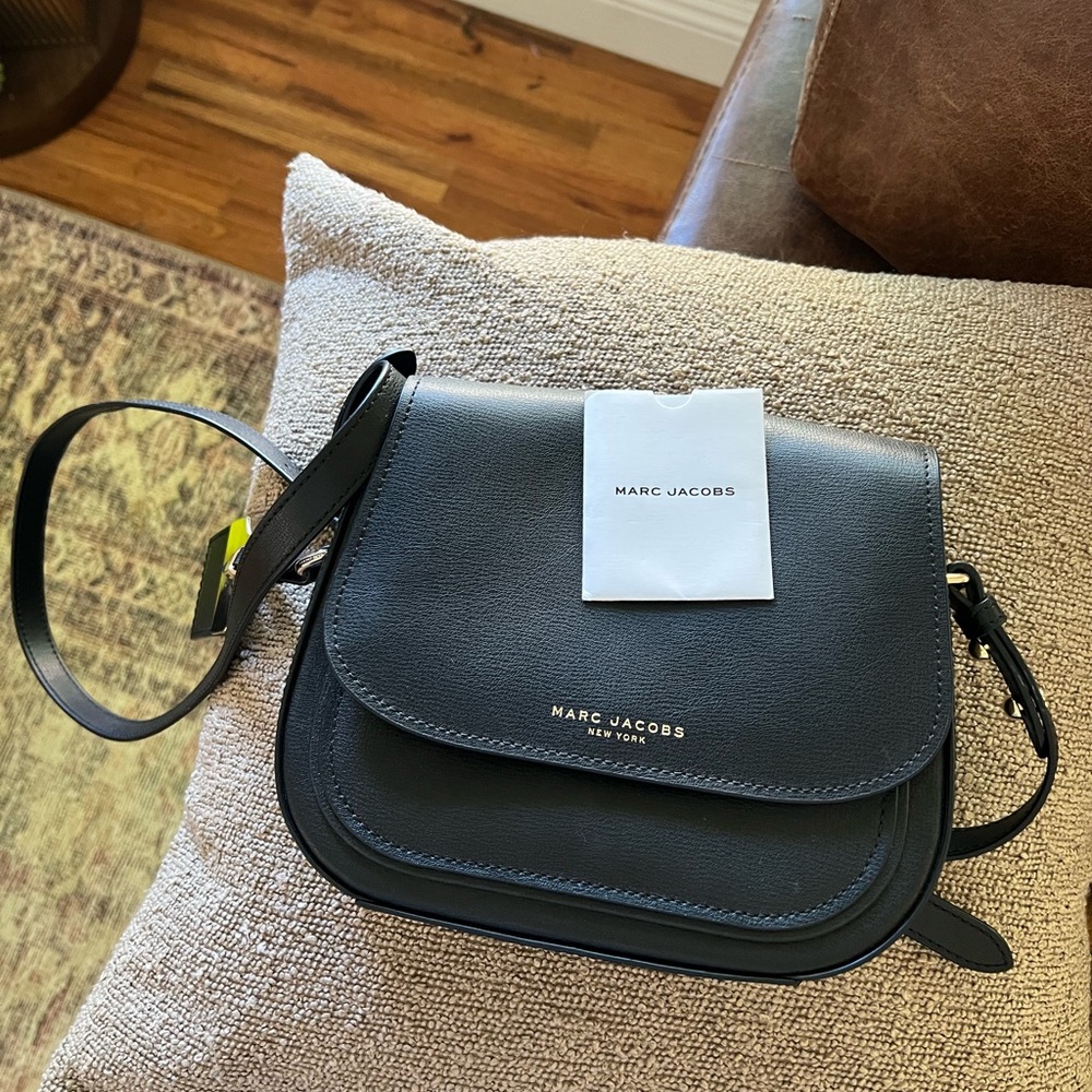 Marc Jacobs Black Leather Saddle Crossbody Bag